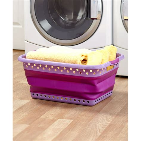 purple washing basket|collapsible washing basket.